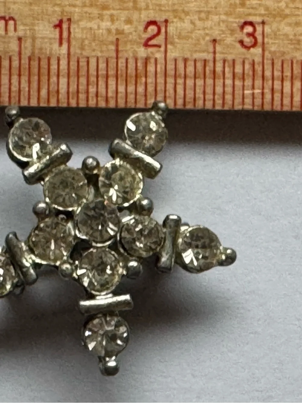 Vintage, 40's Crystal Starburst Brooch - Clear Rhinestone Accen